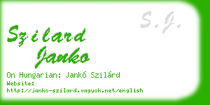 szilard janko business card